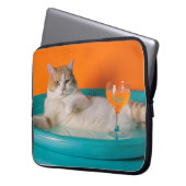 エレクトロニクスバッグの明るいバッグと猫の横 ラップトップスリーブ (正面左)