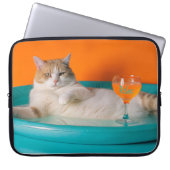 エレクトロニクスバッグの明るいバッグと猫の横 ラップトップスリーブ (正面)
