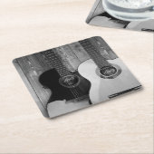 エレクトロニクラシッククス付きアコースティックギター スクエアペーパーコースター (アングル)