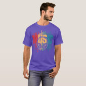 エレクトロニックミュージック好きのDJのためのレトロヘッドホン フレンズ Tシャツ (正面フル)