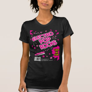 エレクトロポップ・アートのな氷砂糖のピンクのTシャツ Tシャツ