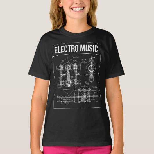 エレクトロ ミュージック ポスター デザイン Tシャツ (正面)