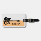 エレクパーソナライズされたタミニマル・ギターギフトの名前 ラゲッジタグ (正面横)