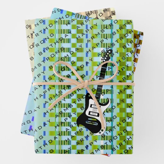 エレクパーソナライズされたティギタモダンー名誕生日 ラッピングペーパーシート (インサイチュ)