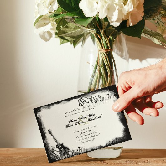 エレクファンキーティギター音楽結婚式招待状 招待状