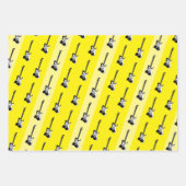 エレクモダンティギターブラックイエローピンクブルーカッコいい ラッピングペーパーシート (正面3)