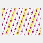 エレクモダンティギターブラックイエローピンクブルーカッコいい ラッピングペーパーシート (正面)