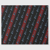 エレクモダンティギターブラックダークレッドブルーカッコいい ラッピングペーパー (フラット)