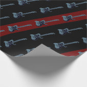 エレクモダンティギターブラックダークレッドブルーカッコいい ラッピングペーパー (角)