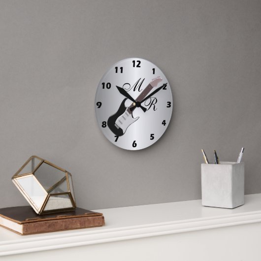 エレクモノグラムのティギター ラウンド壁時計 (オフィス)
