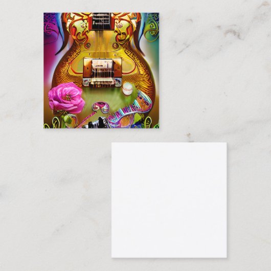エレク素晴らしティギターとバラ スクエア名刺 (正面/裏面)