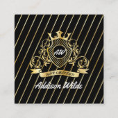 エレゲナト金ゴールドモナグラムファッションドデザイン スクエア名刺 (正面)