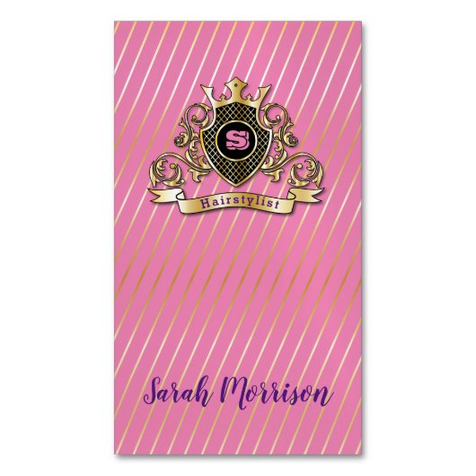 エレゲナト金ゴールドモナファッションドグラム名刺 マグネット名刺 (正面縦)