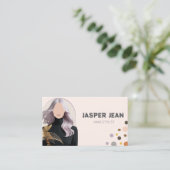 エレゲントシックな紫色のロングヘアガールヘアスタイリスト 名刺 (スタンド正面)