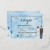 エレゲントチューリップフローラ結婚式招待状ポストカード 箔シーズンポストカード (正面/裏面)