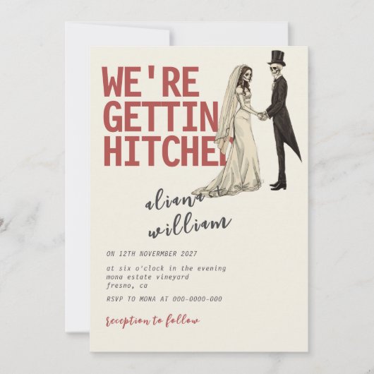 エレゲントハはっきりしたロウィーンゴシック結婚式招待状 招待状 (正面)