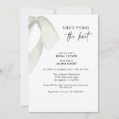 エレゲントブラック&ホワイトボウブライダルシャワー 招待状 (正面)