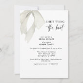 エレゲントブラック&ホワイトボウブライダルシャワー 招待状 (正面)