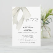 エレゲントブラック&ホワイトボウブライダルシャワー 招待状 (スタンド正面)