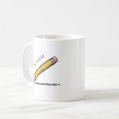 エレゲ図解入りの、写真付きのント鉛筆パーソナライズされた先生 コーヒーマグカップ (正面左)