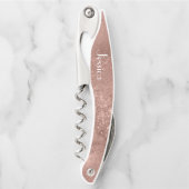 エレジェントピンクグリッターモノグラムブリデスメイド ソムリエナイフ (正面)