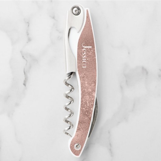 エレジェントピンクグリッターモノグラムブリデスメイド ソムリエナイフ (正面)