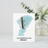 エレスミア島カナダの地図ポスター ポストカード (スタンド正面)