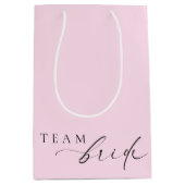 エレスミア ピンク ミニマリスト ウェディング チーム ブライド ミディアム ミディアムペーパーバッグ (正面)