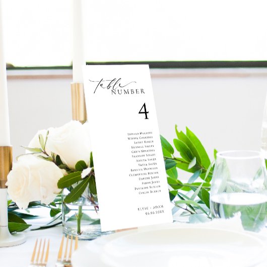 エレスミア ミニマル テーブル ナンバー ゲスト名入り メニュー