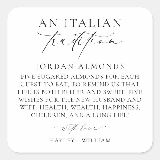 エレスメアと伝統イタリアンがアーモンドを守った スクエアシール (正面)