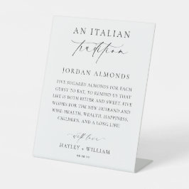 エレスメアと伝統イタリアンがアーモンドを守った 台座サイン