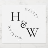 エレスメアモノグラム結婚式の引き出物 リキュールボトルラベル (シングルラベル)