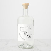 エレスメアモノグラム結婚式の引き出物 リキュールボトルラベル (正面)