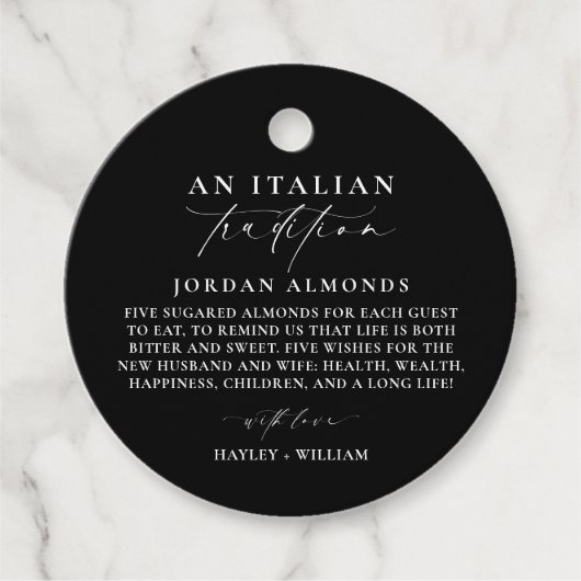 エレスメア黒の伝統イタリアンサゲレッドのアーモンド フェイバータグ (正面)