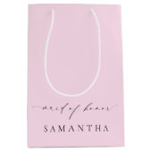 エレズミアピンクミニマ結婚リストメイド・オブ・オーナー（花嫁付き添い人） ミディアムペーパーバッグ (正面)