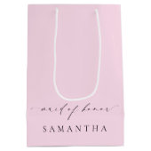 エレズミアピンクミニマ結婚リストメイド・オブ・オーナー（花嫁付き添い人） ミディアムペーパーバッグ (裏面)