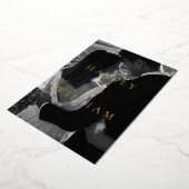 エレズミアブラックミニマモダンリスト結婚ズ 箔招待状 (回転した状態)