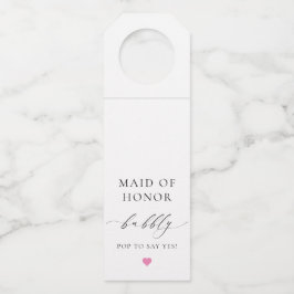 エレズミヤメイド・オブ・オーナー（花嫁付き添い人）バブリーボトルハンガーラベル ボトルネックタグ