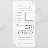 エレズメア結婚ミニマリストのゲストブックカード メニュー (正面/裏面)
