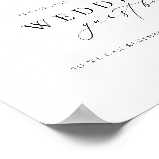 エレズメア結婚ミニマリストのゲストブックサイン ポスター (角)