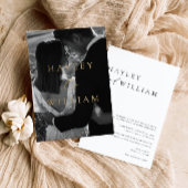 エレズメモダンール結婚ミニマル 箔招待状