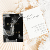 エレズメモダンール結婚ミニマル 箔招待状