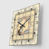 エレック・ギター~突破~変なシート音楽~ スクエア壁時計 (傾斜)