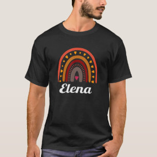 エレナカラフルレインボーおもしろいウィメンギルベビー名ID Tシャツ
