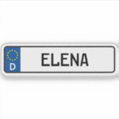 エレナドイツ車のライセンスプレート シール (正面)