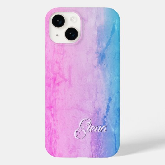 エレナ名テンプレート、色フェミニンピンク大理石 Case-Mate iPhoneケース (裏面)
