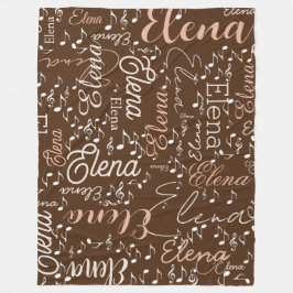 エレナ名パーソナライズされた楽音茶色 フリースブランケット