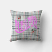 エレノアの名前ロゴのタータンチェック、 クッション (裏面)