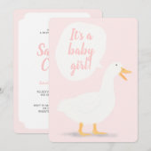 エレノアの赤ちゃんあひるのシャワー招待状 招待状 (正面/裏面)