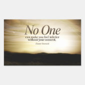 エレノア感動的ルーズベルト引用文"なし" 長方形シール (正面)